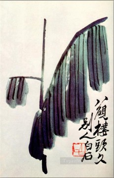 traditional Painting - Qi Baishi banana leaf traditional Chinese